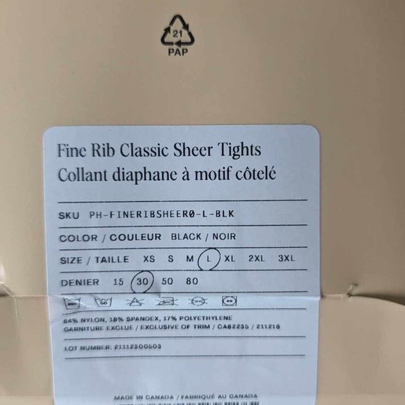 NWT Sheertex Fine Rib Classic Sheer Tights - Picture 7 of 7